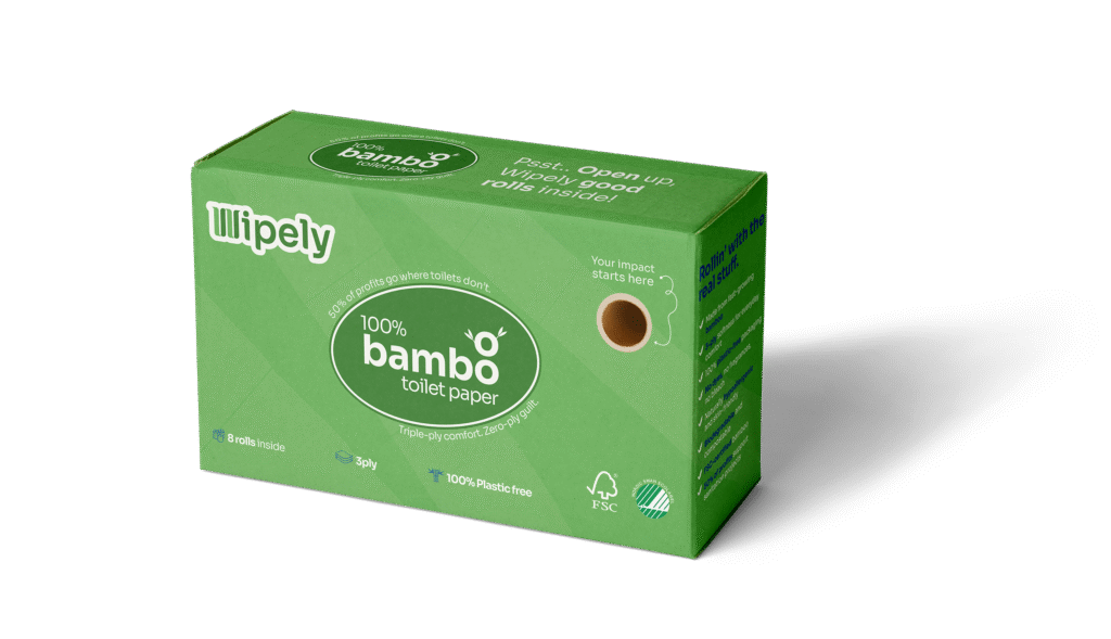 Whipely 8-roll pack – minimalist bamboo toilet paper
