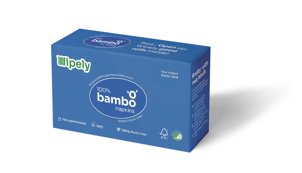 Wipely bamboo napkins – soft, compostable, and plastic-free